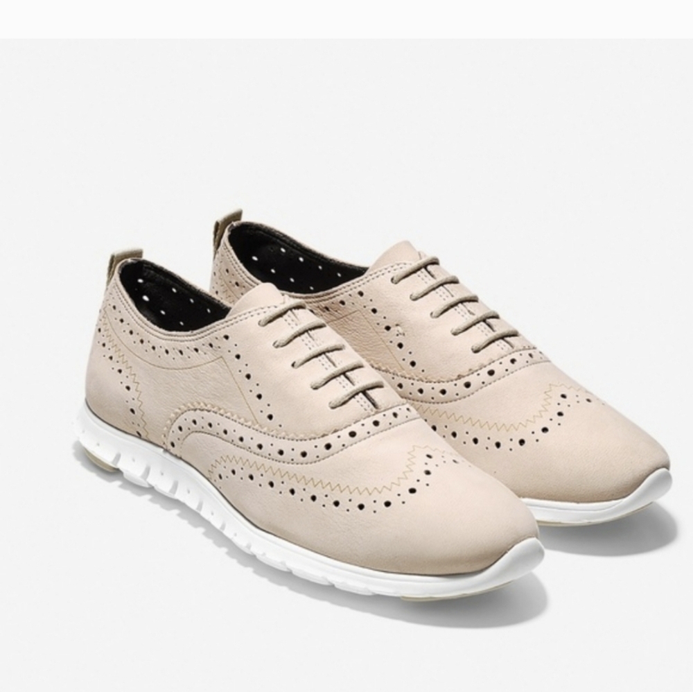 Cole Haan zerogrand cream oxford wingtip shoes Size 7.5 comfortable